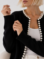 Women's Pearl Trim Knit Cardigan