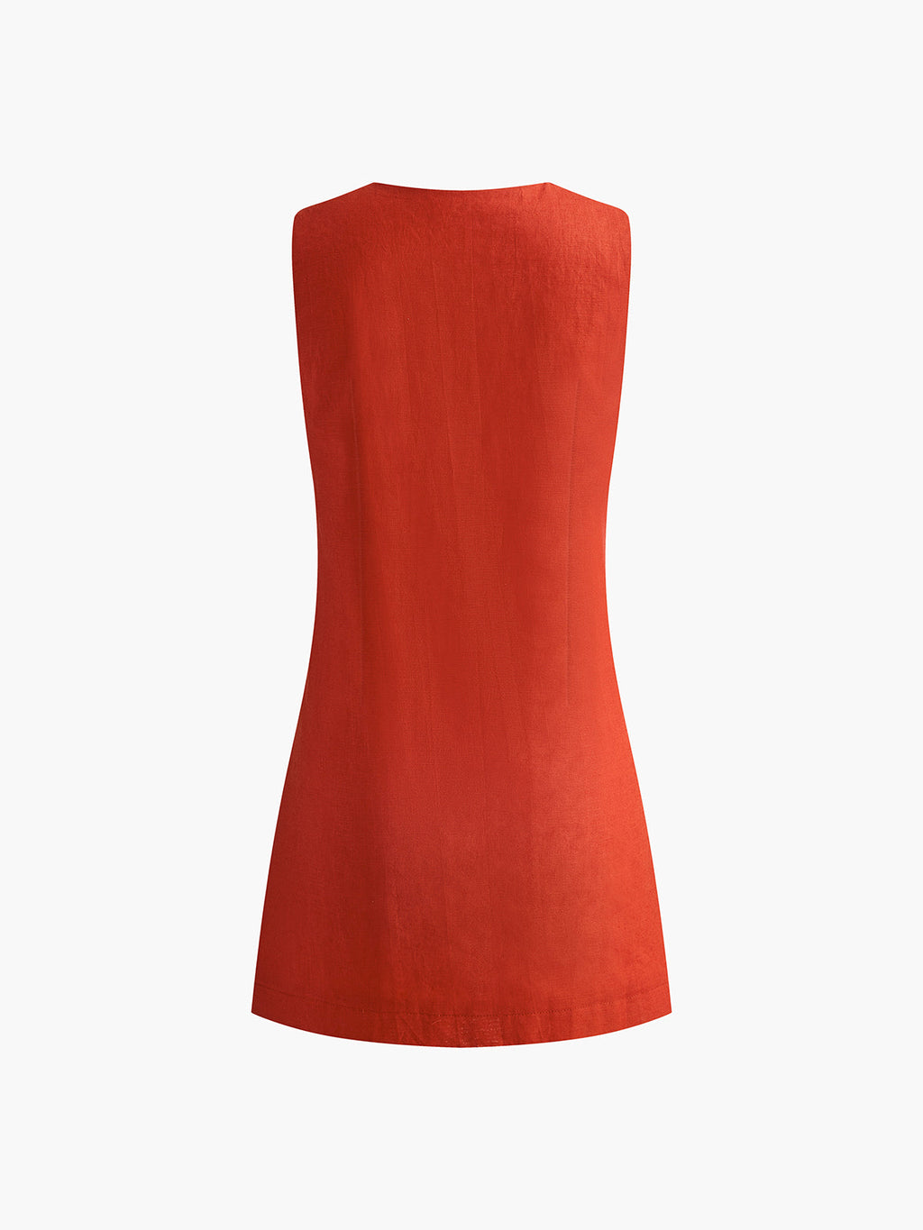 Women's V-Neck Sleeveless Linen Cotton Mini Dress