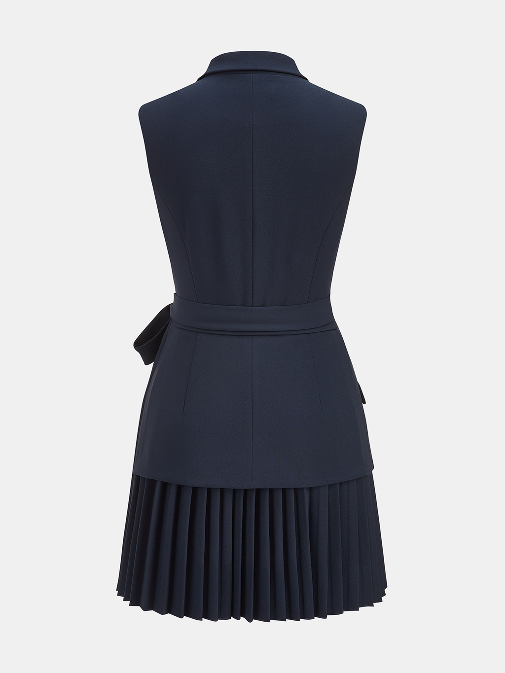 Women's Belted Pleated Blazer Mini Dress
