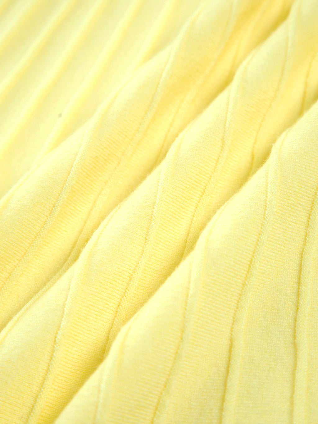 Yellow Sleeveless Ribbed Knit Midi Dress